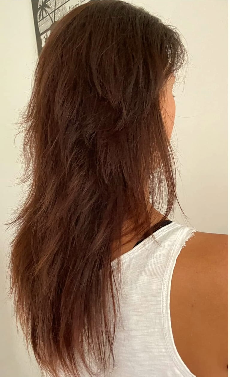 Before - Keratin Bond Hair Extensions – Chocolate Brown – Hornchurch Client – Added 24 Inches of Glossy Volume