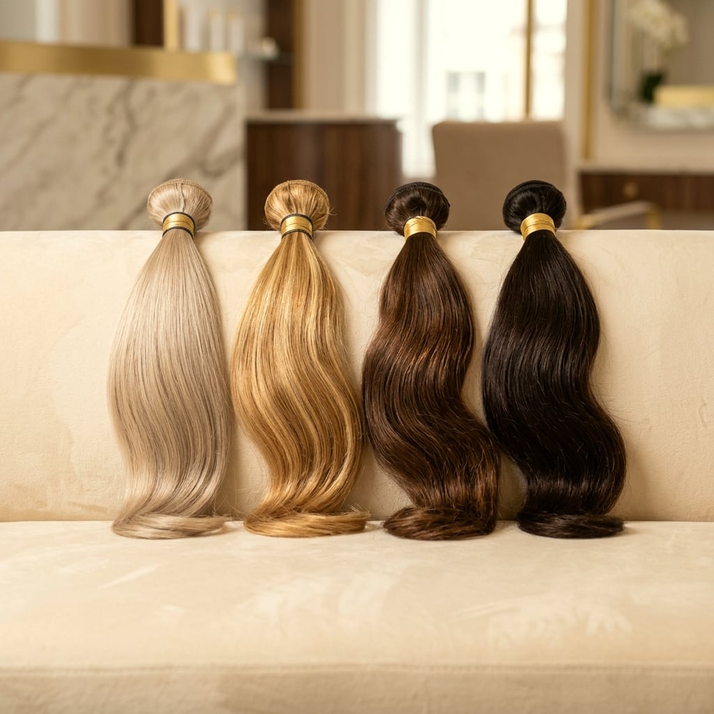 Premium natural hair bundles for extension pricing at Sisters Hair Extensions London